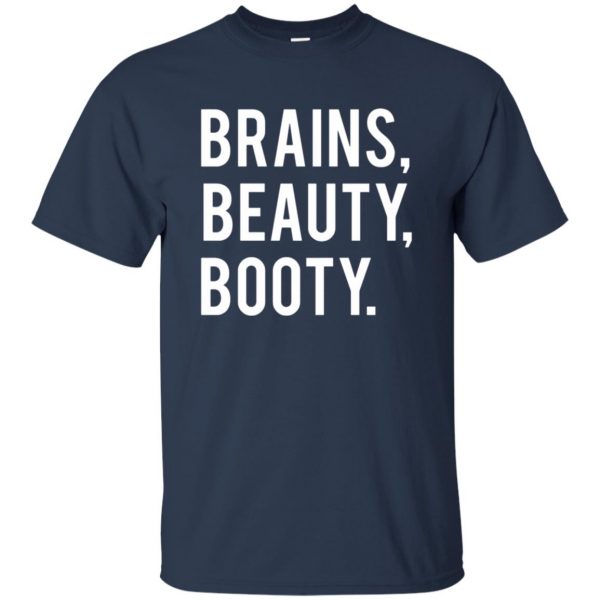 brains beauty booty t shirt - navy blue