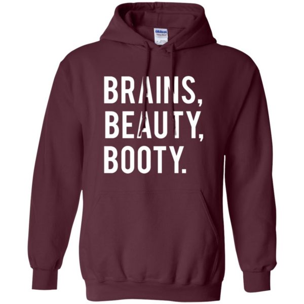 brains beauty booty hoodie - maroon