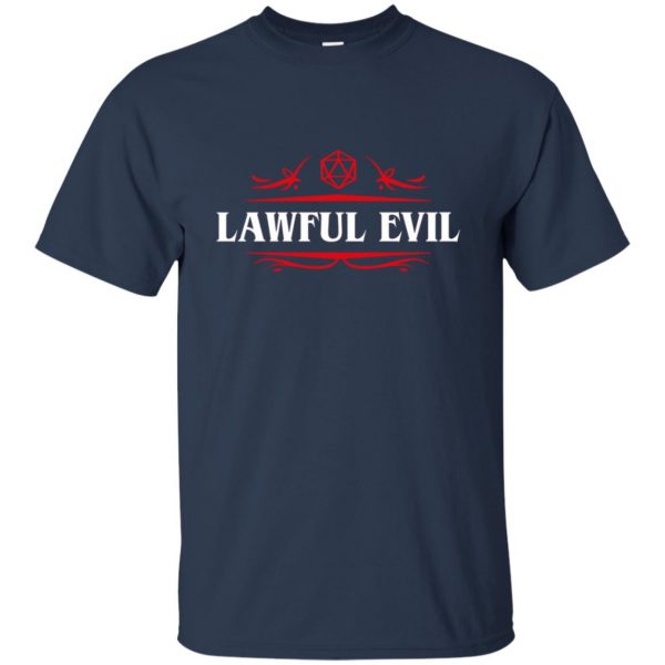 lawful evil t shirt - navy blue