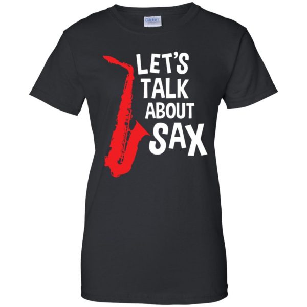 saxophone funny womens t shirt - lady t shirt - black