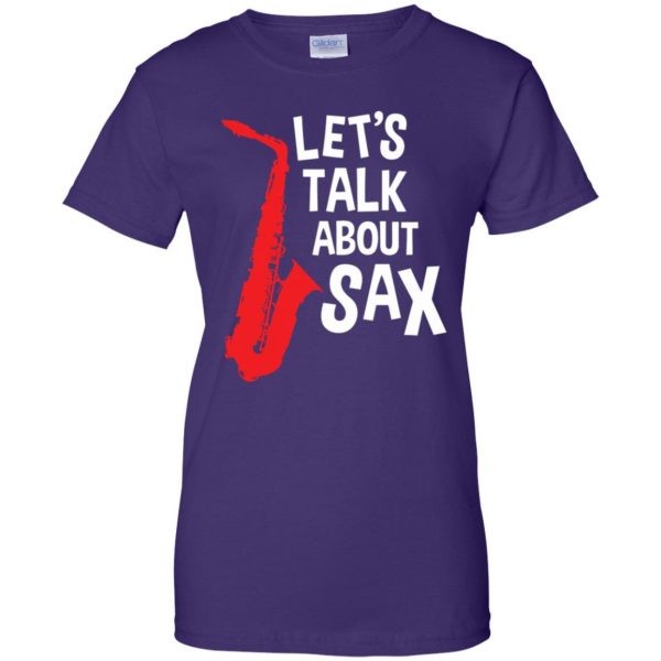 saxophone funny womens t shirt - lady t shirt - purple