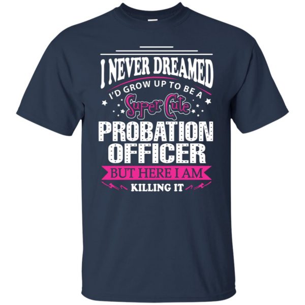 probation officer t shirt - navy blue