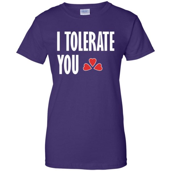 i tolerate you womens t shirt - lady t shirt - purple