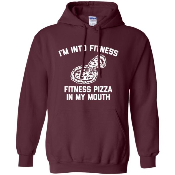 fitness pizza hoodie - maroon