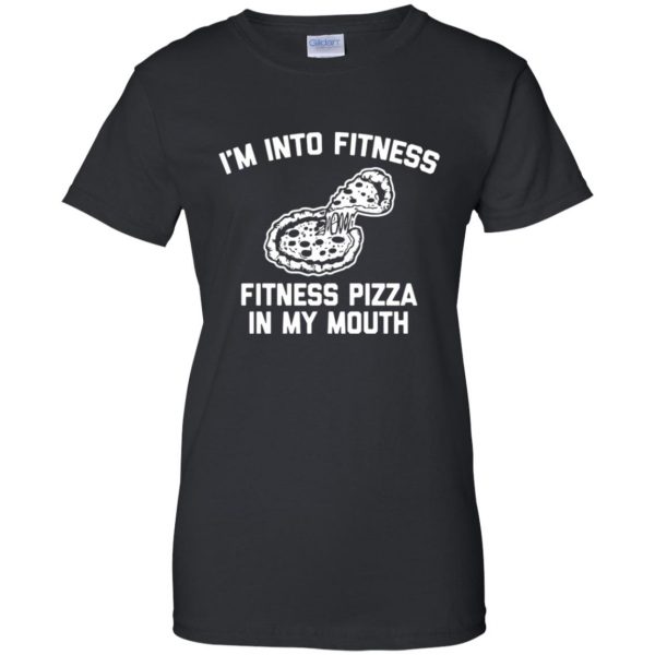fitness pizza womens t shirt - lady t shirt - black