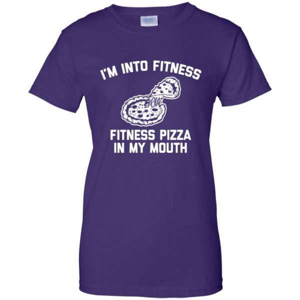fitness pizza womens t shirt - lady t shirt - purple
