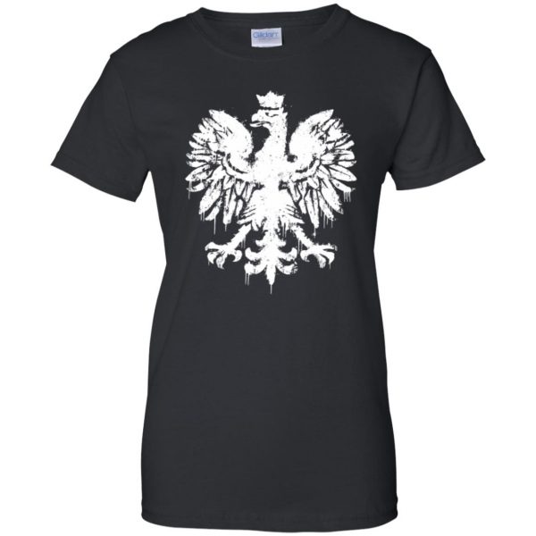 polish eagle womens t shirt - lady t shirt - black