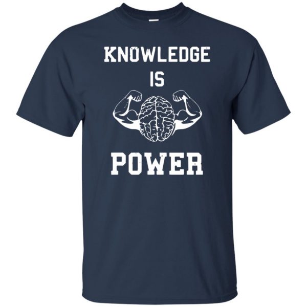 knowledge is power t shirt - navy blue