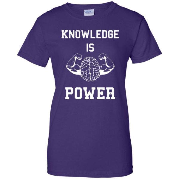 knowledge is power womens t shirt - lady t shirt - purple