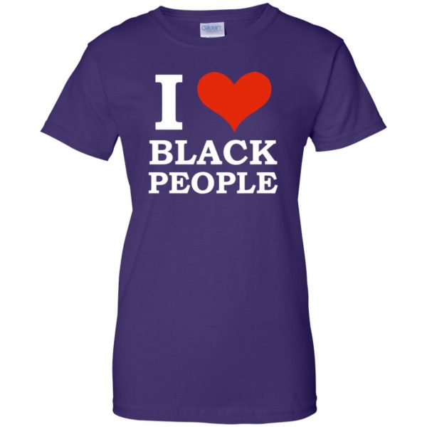 i love black people womens t shirt - lady t shirt - purple