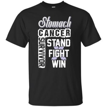 stomach cancer t shirts - black