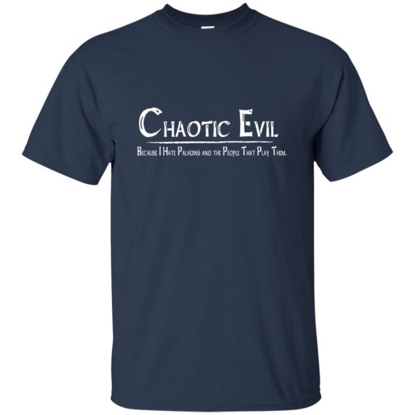 chaotic evil t shirt - navy blue