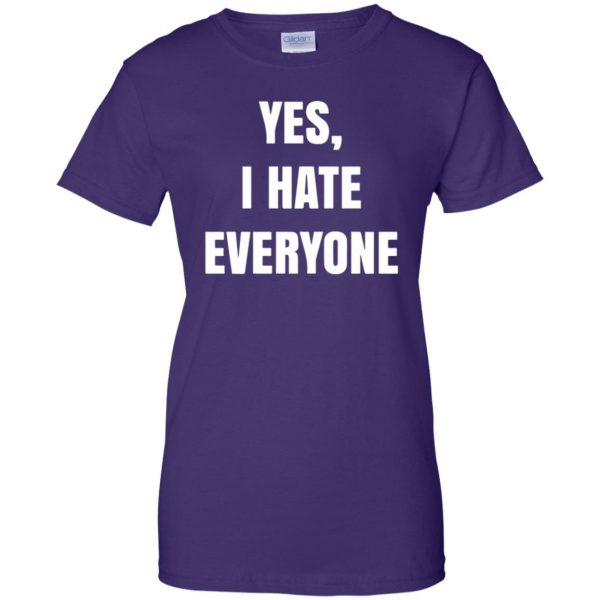 i hate everyone womens t shirt - lady t shirt - purple